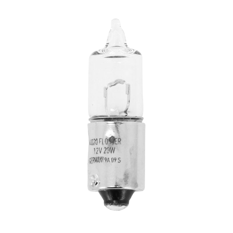 AMPOULE-LAMPE HALOGENE MINIATURE H20W 12V 20W CULOT BA9s BLANC (PROJECTEUR) (VENDU A L'UNITE)  -FLOSSER-