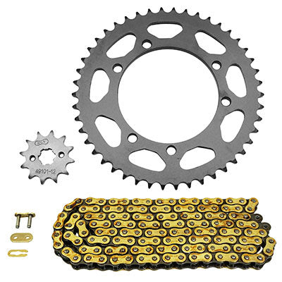 ADAPTABLE CHAIN ​​KIT GILERA 50 GSM 2001+2003, 50 H@K 2001+2002, 50 ZULU 2001+2002 420 12X46 (CROWN DIAM 100-115-8.25) (ORIGINAL GEARBOX) -AFAM-