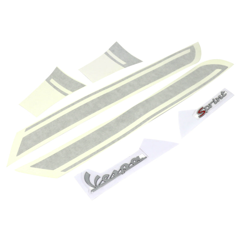 AUTOCOLLANT-STICKER-KIT DECORS SPORT ORIGINE PIAGGIO 50-125 VESPA SPRINT ARGENT  -605944M00A-