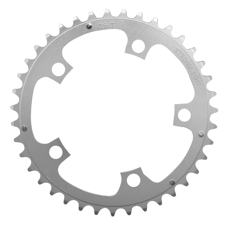 ROAD CHAINRING 5BRA D.110 STRONGLIGHT DURAL 39TTS SILVER INTERIOR SHIMANO TYPE 8-9S.