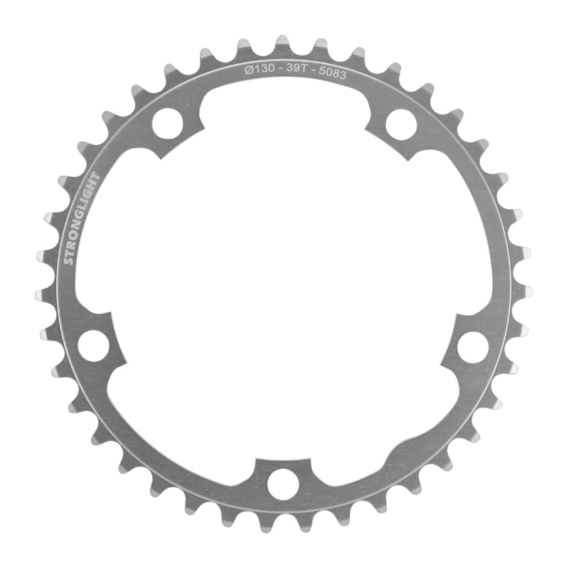 ROAD CHAINRING 5BRA D.130 STRONGLIGHT DURAL 39TTS SILVER INTERIOR SHIMANO TYPE 8-9S.