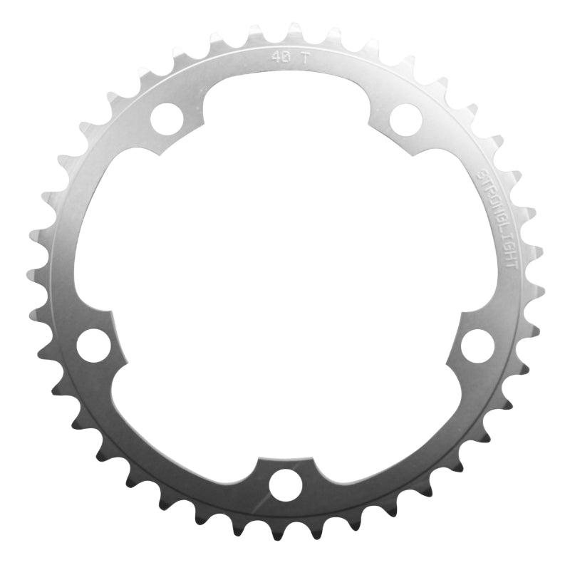 ROAD CHAINRING 5BRA D.130 STRONGLIGHT DURAL 40TTS SILVER INTERIOR SHIMANO TYPE 8-9S.