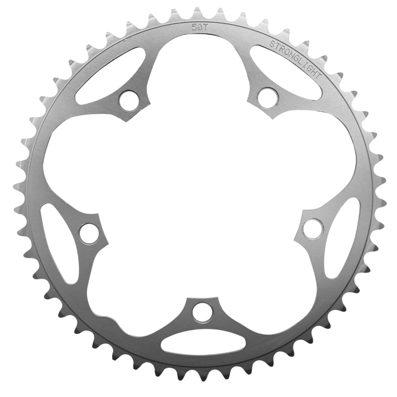 ROAD CHAINRING 5BRA D.130 STRONGLIGHT DURAL 50TTS SILVER SHIMANO TYPE 8-9S.