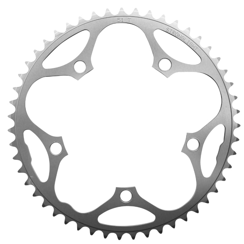 ROAD CHAINRING 5BRA D.130 STRONGLIGHT DURAL 51TTS SILVER SHIMANO TYPE 8-9S.