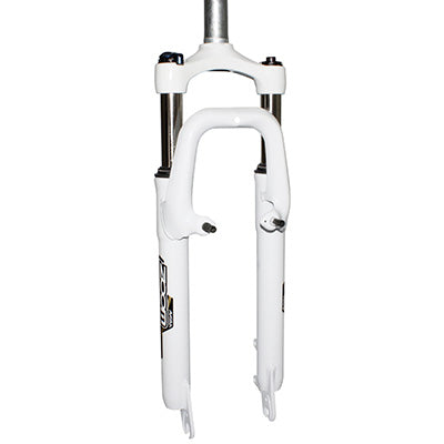 FOURCHE VTT 26 " ZOOM 386MLO A RESSORT BLANC REGLABLE-BLOCABLE DEB. 60MM PIVOT LISSE 285mm 1''1-8-28,6 EXTERIEUR COMPATIBLE V-BRAKE-DISQUE