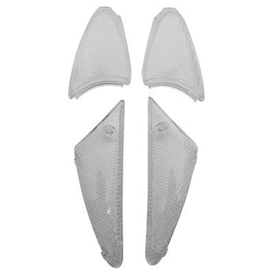 SCOOT INDICATOR LENS ADAPTABLE PEUGEOT 50 BUXY, ZENITH, SPEEDAKE FRONT + REAR TRANSPARENT (x4) -REPLAY-