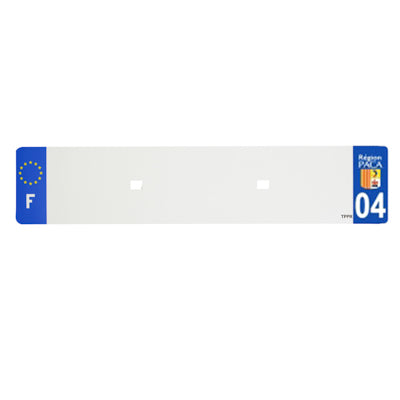 BANDE PLAQUE AUTO 520x110 POUR PVC VIERGE DEP. 04-EURO (VENDU A L'UNITE)