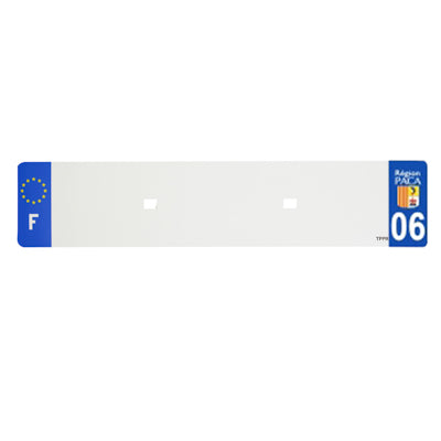 BANDE PLAQUE AUTO 520x110 POUR PVC VIERGE DEP. 06-EURO (VENDU A L'UNITE)