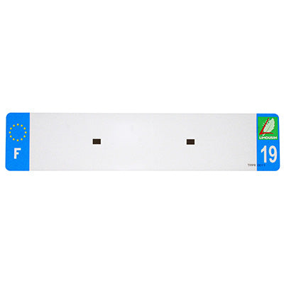 BANDE PLAQUE AUTO 520x110 POUR PVC VIERGE DEP. 19-EURO (VENDU A L'UNITE)