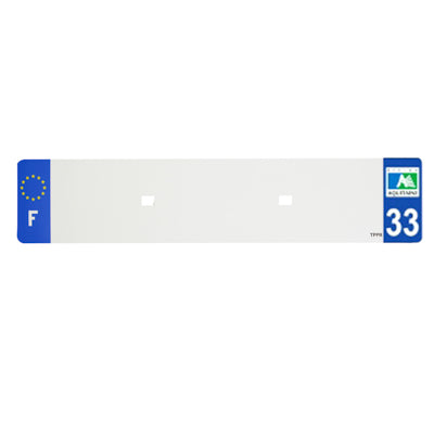 BANDE PLAQUE AUTO 520x110 POUR PVC VIERGE DEP. 33-EURO (VENDU A L'UNITE)