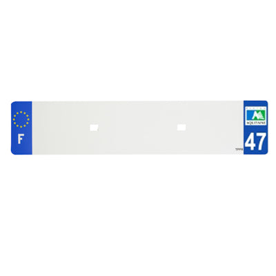 BANDE PLAQUE AUTO 520x110 POUR PVC VIERGE DEP. 47-EURO (VENDU A L'UNITE)