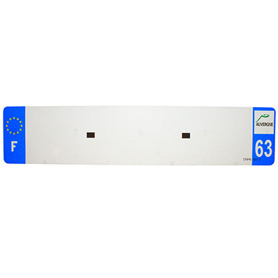 BANDE PLAQUE AUTO 520x110 POUR PVC VIERGE DEP. 63-EURO (VENDU A L'UNITE)