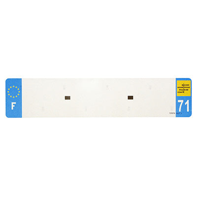 BANDE PLAQUE AUTO 520x110 POUR PVC VIERGE DEP. 71-EURO (VENDU A L'UNITE)