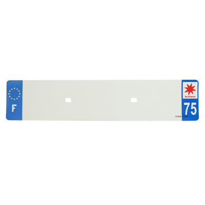 BANDE PLAQUE AUTO 520x110 POUR PVC VIERGE DEP. 75-EURO (VENDU A L'UNITE)