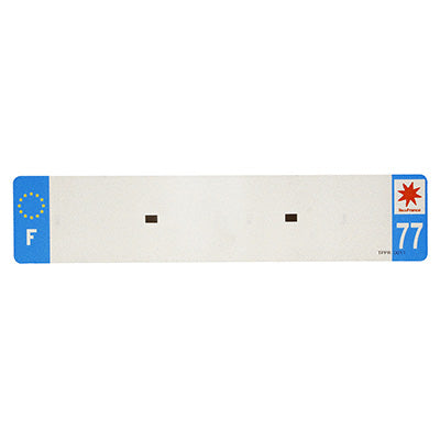 BANDE PLAQUE AUTO 520x110 POUR PVC VIERGE DEP. 77-EURO (VENDU A L'UNITE)