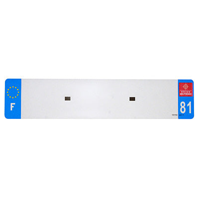 BANDE PLAQUE AUTO 520x110 POUR PVC VIERGE DEP. 81-EURO (VENDU A L'UNITE)