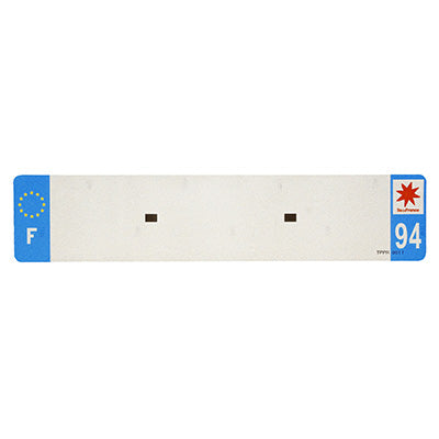 BANDE PLAQUE AUTO 520x110 POUR PVC VIERGE DEP. 94-EURO (VENDU A L'UNITE)