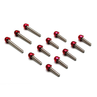 REPLAY STEEL CRANKCASE SCREWS WITH TIP FOR MBK 50 BOOSTER-YAMAHA 50 BWS RED (KIT OF 12)