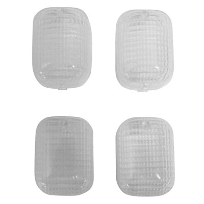 SCOOT INDICATOR LENS ADAPTABLE PEUGEOT 50 TREKKER, SQUAB, TKR FRONT + REAR TRANSPARENT (x4) -REPLAY-