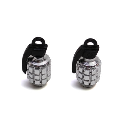 BOUCHON DE VALVE SCOOT-CYCLO REPLAY VS GRENADE ARGENT  (PAIRE)