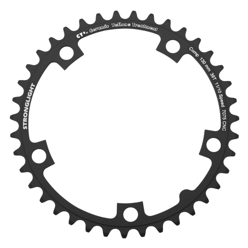 ROAD CHAINRING 5BRA D.130 STRONGLIGHT CT2 39TTS BLACK INTERIOR TYPE SHIMANO 10-11V.