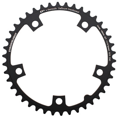 ROAD CHAINRING 5BRA D.130 STRONGLIGHT CT2 42TTS INTERIOR BLACK TYPE SHIMANO 10-11V.