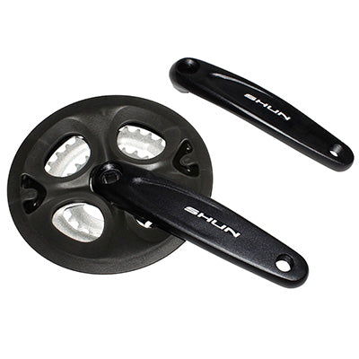 PEDALIER VTT P2R 7-8V. ALU NOIR BLACK-X 170mm 42-34-24 (BOITIER 113mm) AVEC PARE CHAINE