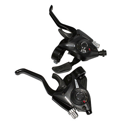 LEVIER-MANETTE VTT PATIN P2R 3x7V. NOIR ALU V-BRAKE COMPATIBLE SHIMANO (PAIRE)