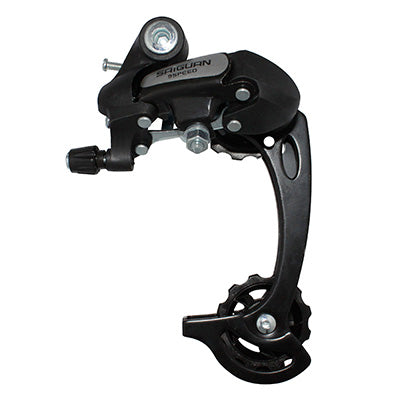 DERAILLEUR VTT ARRIERE P2R 9-8V.NINE CHAPE LONGUE NOIR (COMPATIBLE SHIMANO JUSQU'A 34DTS)