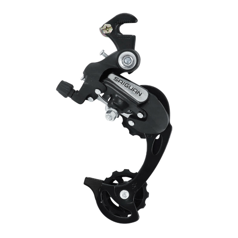 DERAILLEUR VTT ARRIERE P2R SAIGUAN 6-7V. CHAPE LONGUE AVEC PATTE TYPE TY300 (COMPATIBLE SHIMANO)