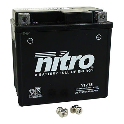 12V 6 Ah NTZ7S NITRO SLA BATTERY MAINTENANCE-FREE READY TO USE (Lg113xW70xH105mm) (EQUIVALENT YTZ7S - AGM - GEL)