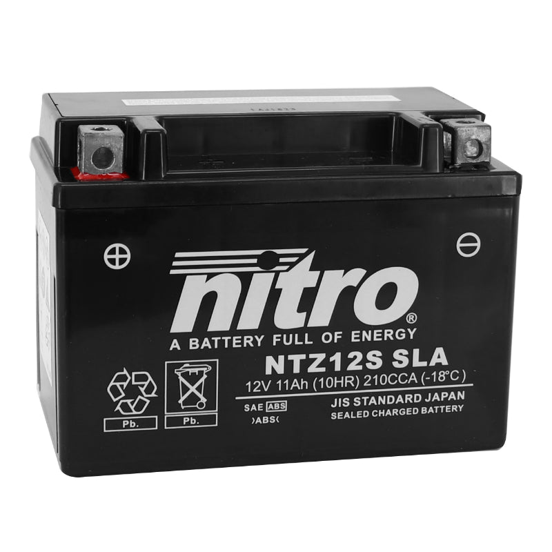 BATTERIE 12V 11 Ah NTZ12S NITRO SLA SANS ENTRETIEN PRETE A L'EMPLOI  (Lg150xL87xH110mm) (EQUIVALENT YTZ12S - AGM - GEL)