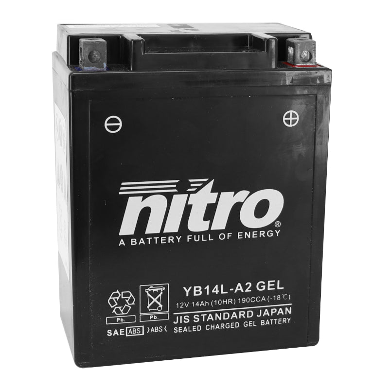 12V 14 Ah NB14L-A2 NITRO SLA BATTERY MAINTENANCE-FREE READY TO USE (Lg134xW89xH166mm) (EQUIVALENT YB14L-A2 - AGM - GEL)