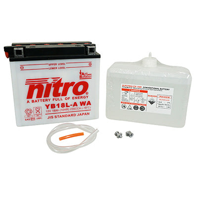 12V 18 Ah NB18L-A NITRO CONVENTIONELE ACCU MET ONDERHOUD (Lg180xL90xH162mm) (EQUIVALENT YB18L-A)