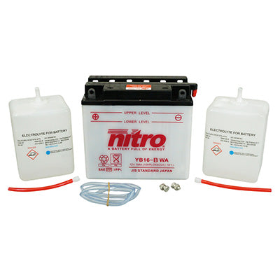 12V 19 Ah NB16-B NITRO CONVENTIONELE ACCU MET ONDERHOUD (Lg175xL100xH155mm) (YB16-B EQUIVALENT)