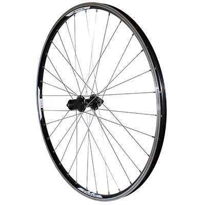 ROUE VTT DISQUE - PATIN BLOCAGE 29" COMBO ARRIERE NOIR RENFORCE MOYEU SHIMANO 3050 CENTERLOCK CASSETTE 10-9-8V (JANTE DOUBLE PAROI AVEC OEILLETS-RAYONNAGE INOX) JANTE 19C 32 RAYONS