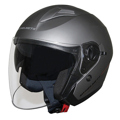 CASQUE JET MT BOULEVARD SV DOUBLE ECRANS UNI GRIS TITANIUM MAT    XS