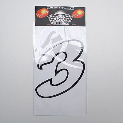 AUTOCOLLANT-STICKER MERYT LARGE NUMERO 3 BLANC (H16cm)