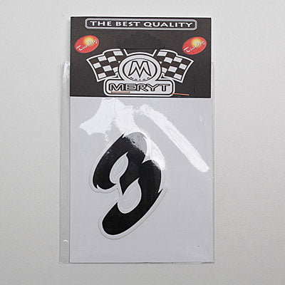 AUTOCOLLANT-STICKER MERYT MINI NUMERO 3 NOIR (H7cm)