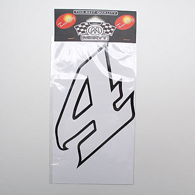 AUTOCOLLANT-STICKER MERYT LARGE NUMERO 4 BLANC (H15cm)