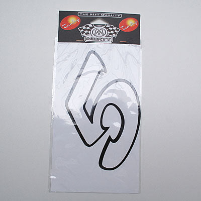 AUTOCOLLANT-STICKER MERYT LARGE NUMERO 5 BLANC (H19cm)