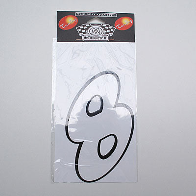 AUTOCOLLANT-STICKER MERYT LARGE NUMERO 8 BLANC (H19cm)