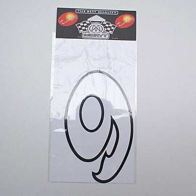 MERYT LARGE NUMBER 9 WHITE STICKER-STICKER (H18cm)