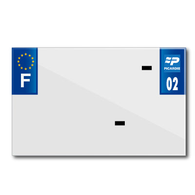 BANDE PLAQUE MOTO 210x130 POUR PVC VIERGE DEP. 02-EURO (VENDU A L'UNITE)