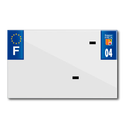 BANDE PLAQUE MOTO 210x130 POUR PVC VIERGE DEP. 04-EURO (VENDU A L'UNITE)