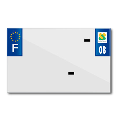 BANDE PLAQUE MOTO 210x130 POUR PVC VIERGE DEP. 08-EURO (VENDU A L'UNITE)