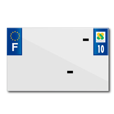 BANDE PLAQUE MOTO 210x130 POUR PVC VIERGE DEP. 10-EURO (VENDU A L'UNITE)