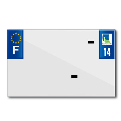 BANDE PLAQUE MOTO 210x130 POUR PVC VIERGE DEP. 14-EURO (VENDU A L'UNITE)