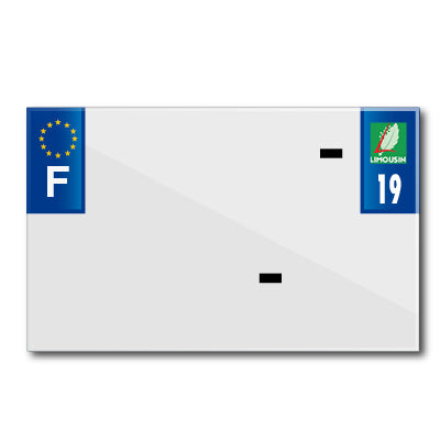 BANDE PLAQUE MOTO 210x130 POUR PVC VIERGE DEP. 19-EURO (VENDU A L'UNITE)