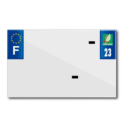 BANDE PLAQUE MOTO 210x130 POUR PVC VIERGE DEP. 23-EURO (VENDU A L'UNITE)